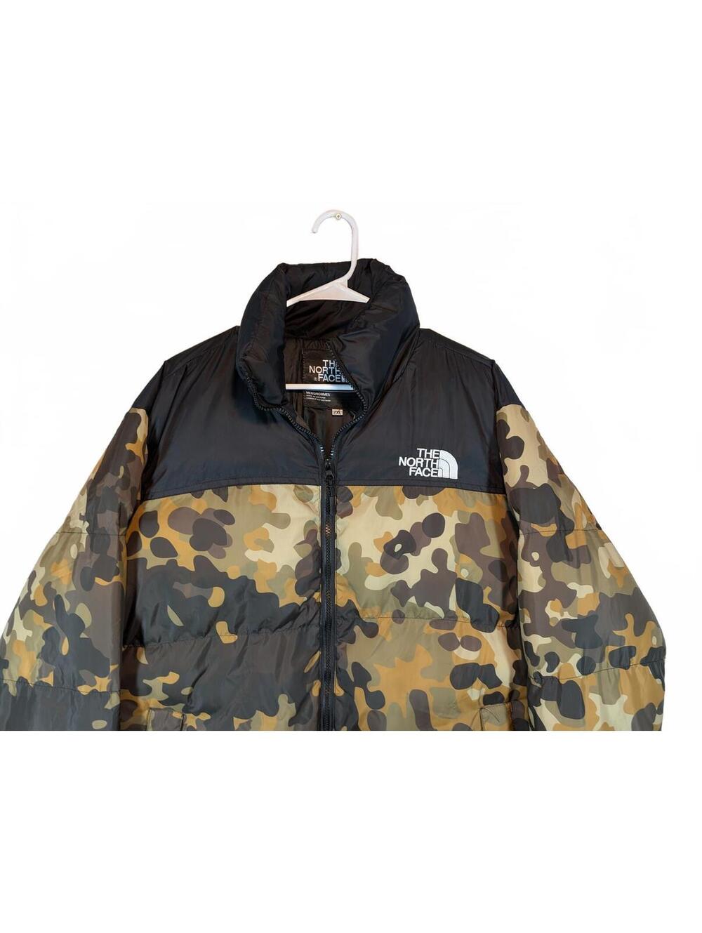 The North Face 1996 Nuptse Macrofleck Camo Puffer Jacket Black Mens Size 2XL